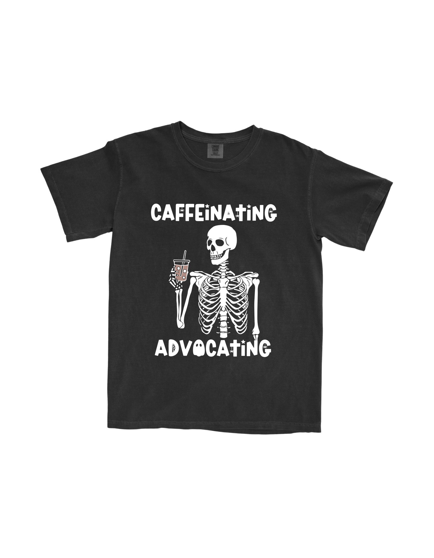 Caffeinate and advocate halloween - adult t-shirt & long sleeve heavyweight