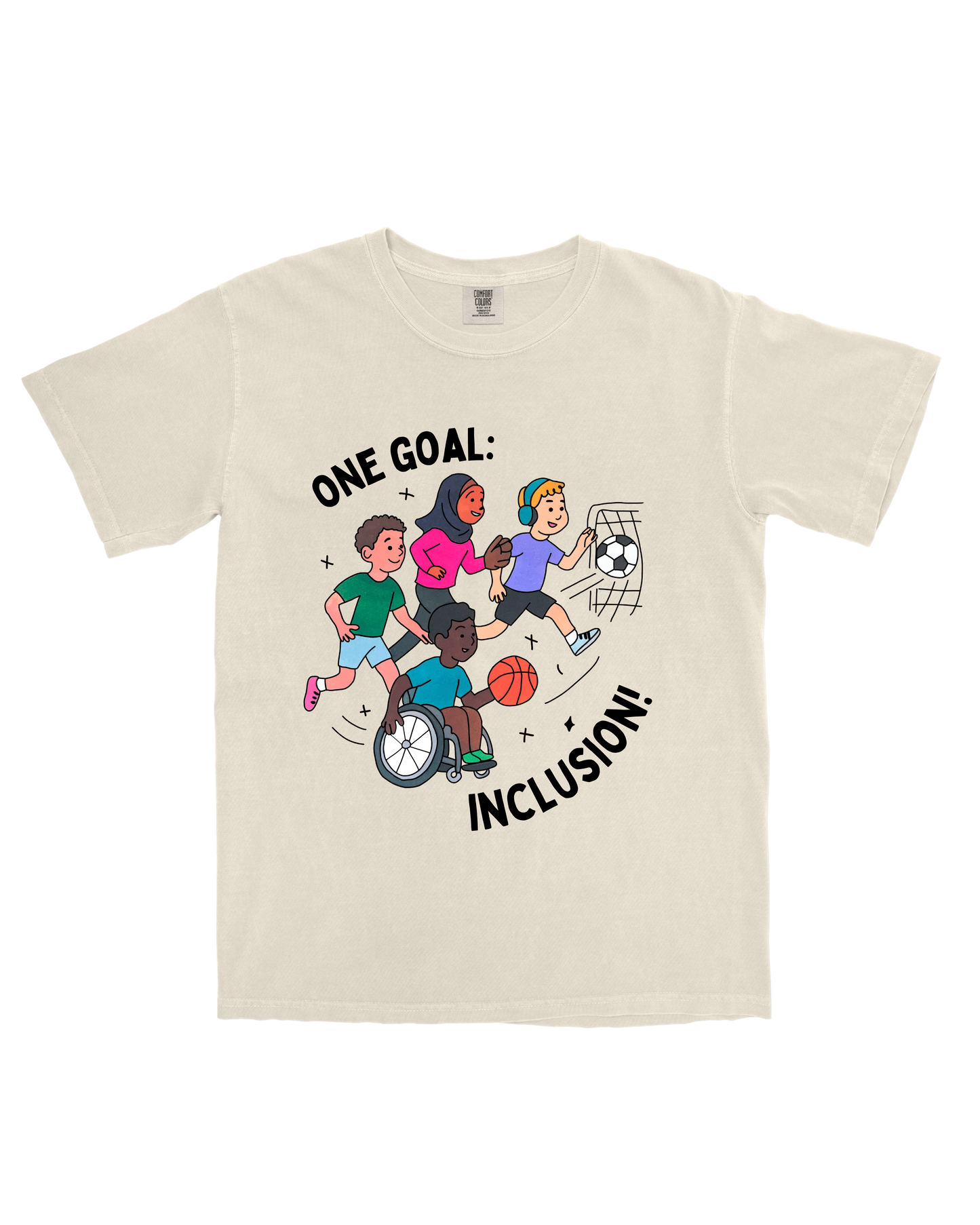 One goal: Inclusion! – Adult t-shirt | Inclusive Neuroverse & Special Olympics Arizona Maricopa