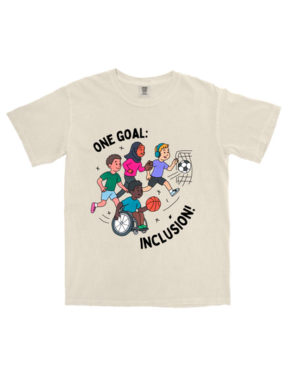 One goal: Inclusion! – Adult t-shirt | Inclusive Neuroverse & Special Olympics Arizona Maricopa