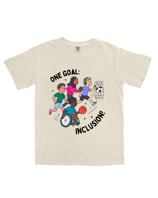 One goal: Inclusion! – Adult t-shirt | Inclusive Neuroverse & Special Olympics Arizona Maricopa