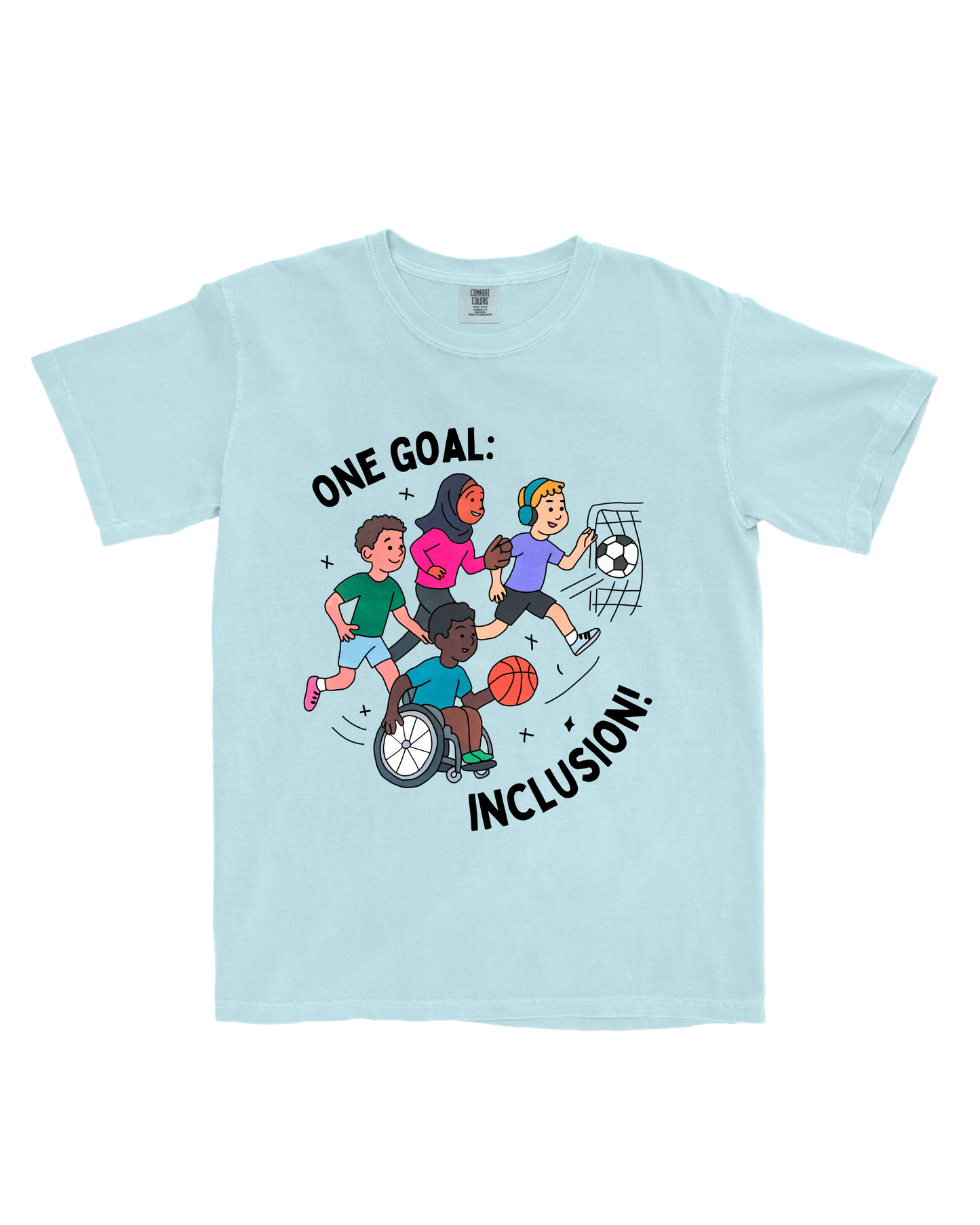 One goal: Inclusion! – Adult t-shirt | Inclusive Neuroverse & Special Olympics Arizona Maricopa