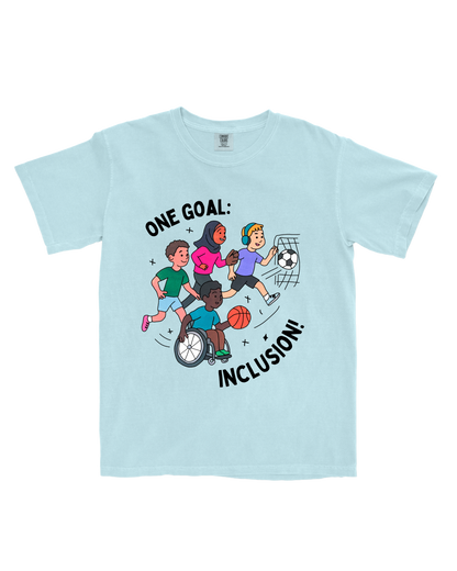 One goal: Inclusion! – Adult t-shirt | Inclusive Neuroverse & Special Olympics Arizona Maricopa