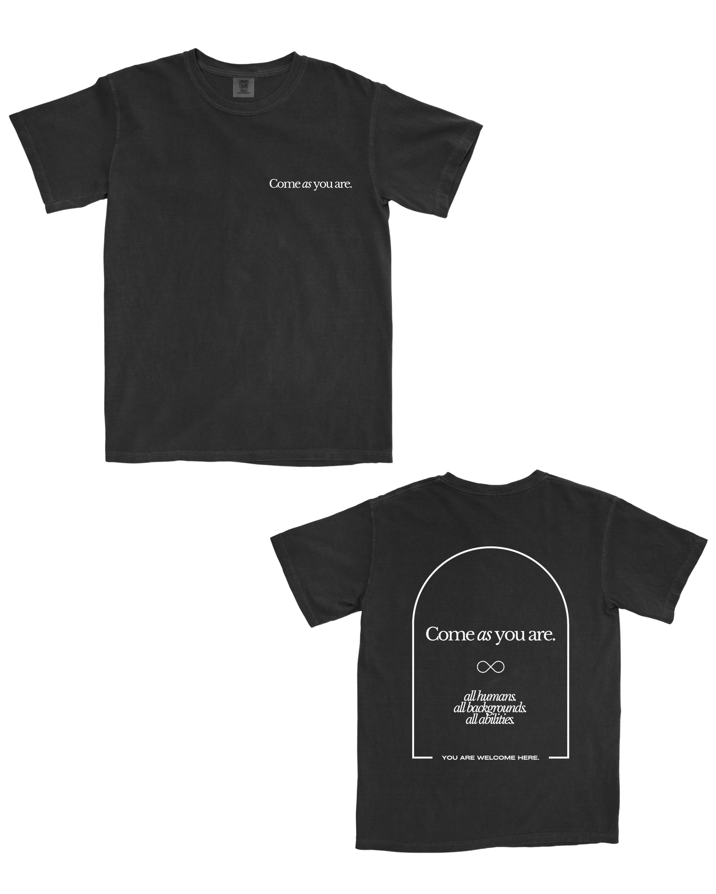 Come as you are - Adult heavy weight t-shirt Black| Indie Learning Co