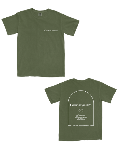 Come as you are - Adult heavy weight t-shirt Green | Indie Learning Co