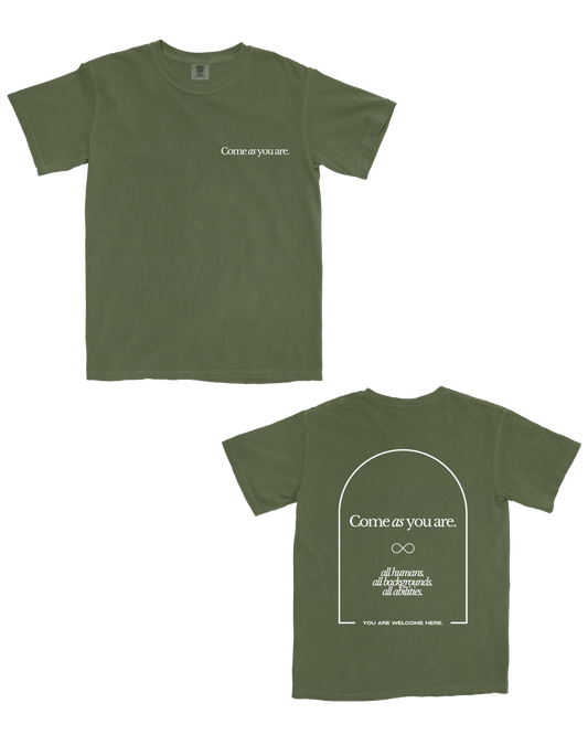 Come as you are - Adult heavy weight t-shirt Green | Indie Learning Co