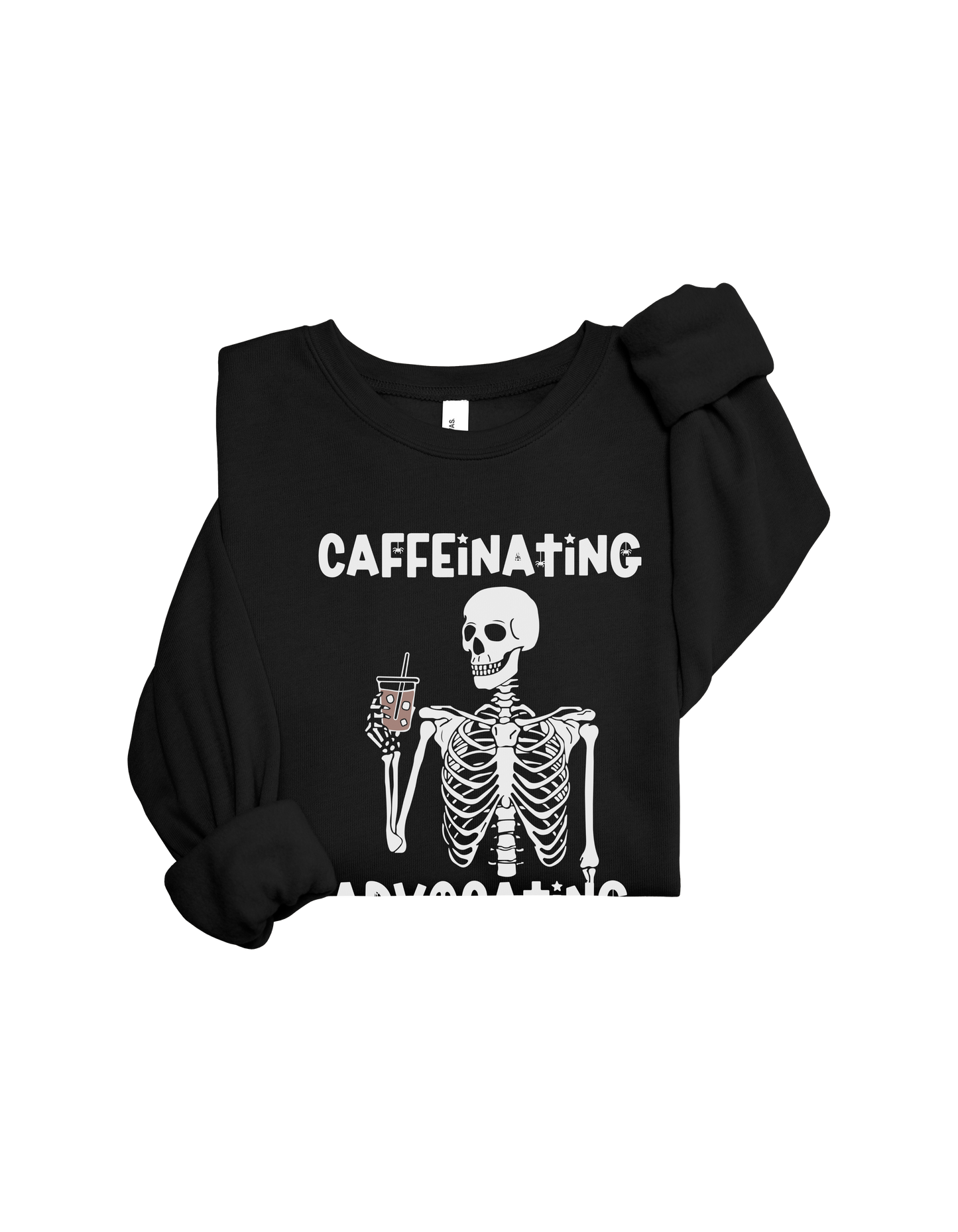 Halloween caffeinating and advocating crewneck - Adult