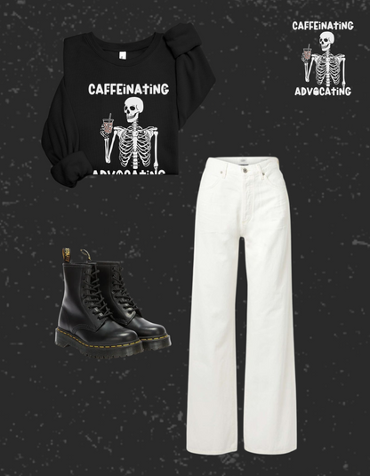 Halloween caffeinating and advocating crewneck - Adult