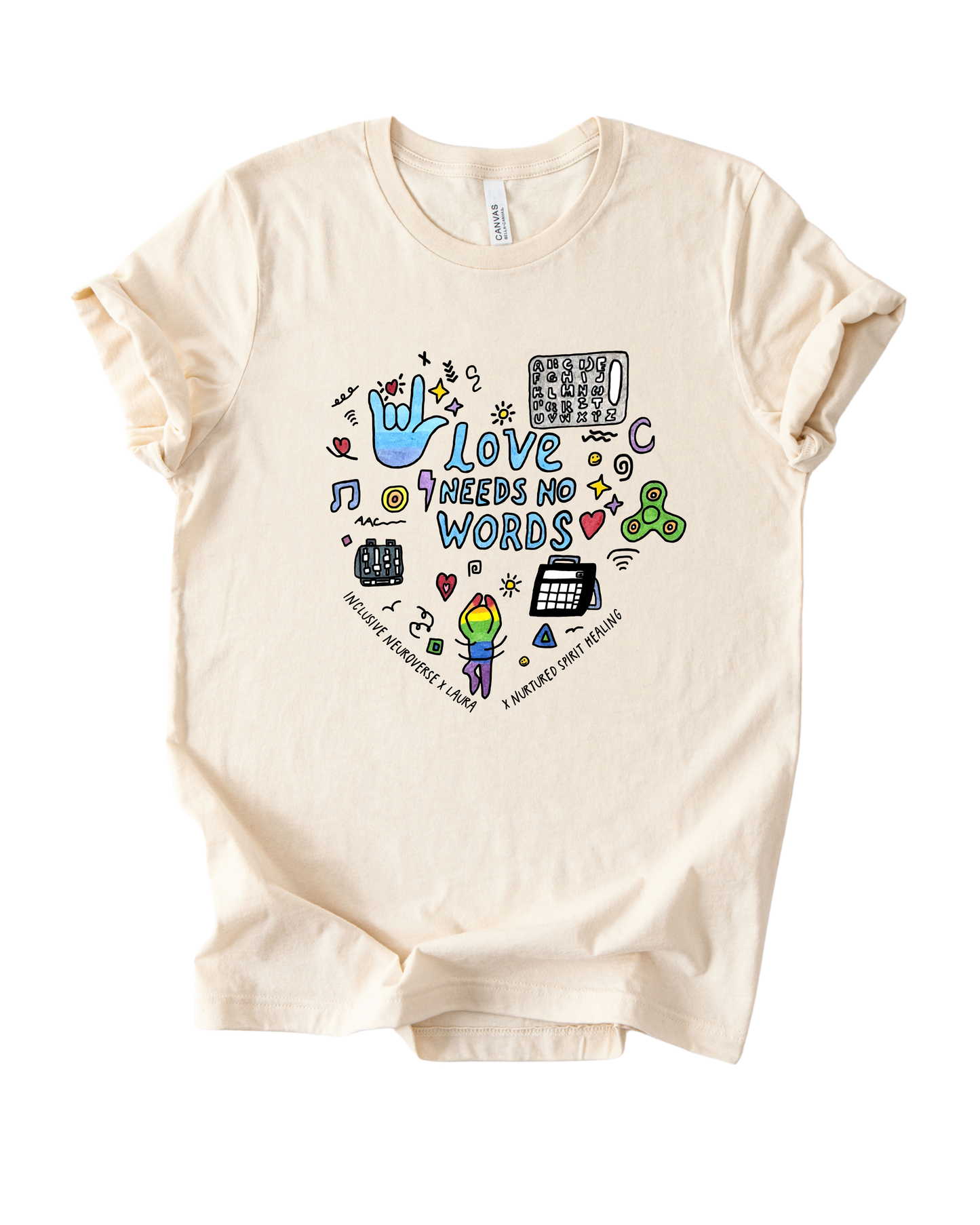 Love Needs No Words Collab T-Shirt with Laura Kids | Inclusive Neuroverse
