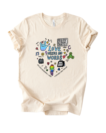 Love Needs No Words Collab T-Shirt with Laura Kids | Inclusive Neuroverse