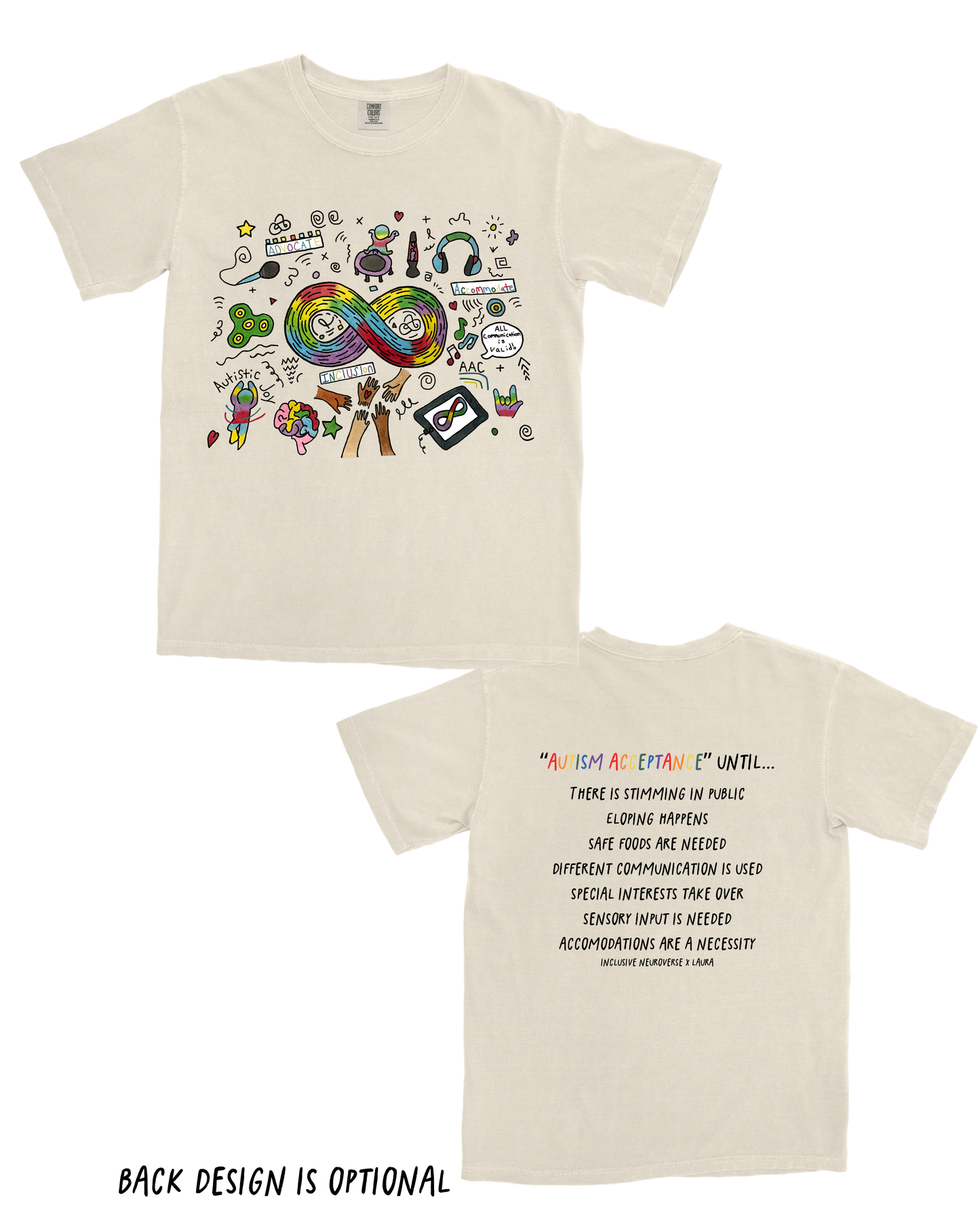 Autism Acceptance Collab T-Shirt with Laura – Heavyweight, Inclusive Neurodiversity Apparel