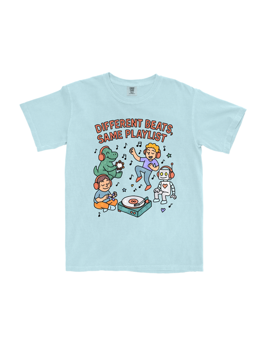 Different beats same playlist | Adult and Youth T-Shirt - Laura Collab